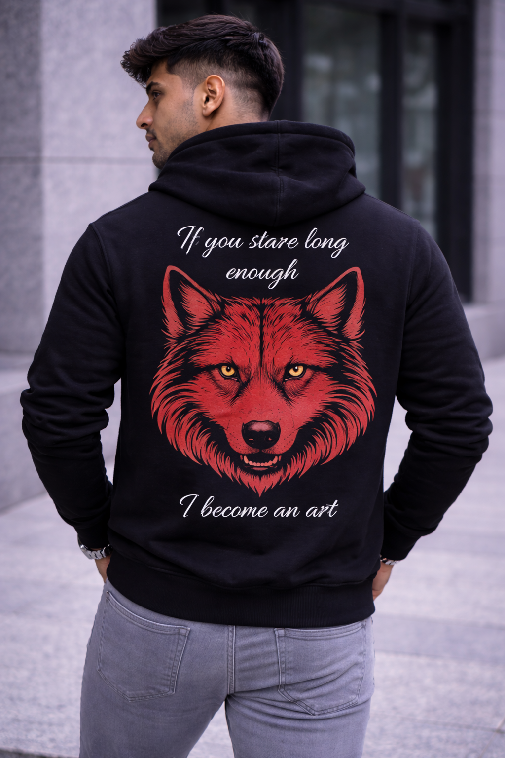 The Wolf Edition Hoodie – Black Graphic Hoodie (Relaxed Fit)