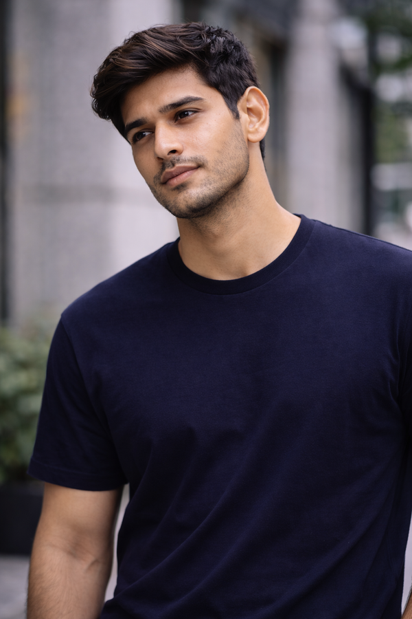 The Classic Crew – Navy Essential T-Shirt (Relaxed Fit)