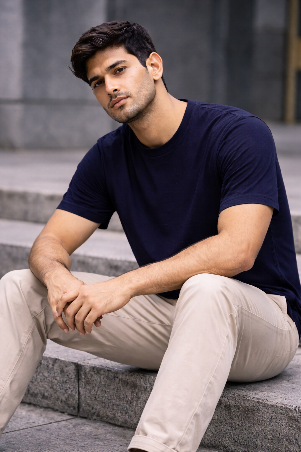 The Classic Crew – Navy Essential T-Shirt (Relaxed Fit)