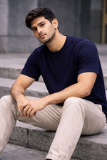 The Classic Crew – Navy Essential T-Shirt (Relaxed Fit)