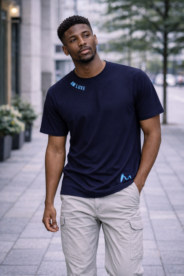 The Roar Edition Crew – Navy Lion Graphic T-Shirt (Regular Fit)
