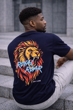 The Roar Edition Crew – Navy Lion Graphic T-Shirt (Regular Fit)