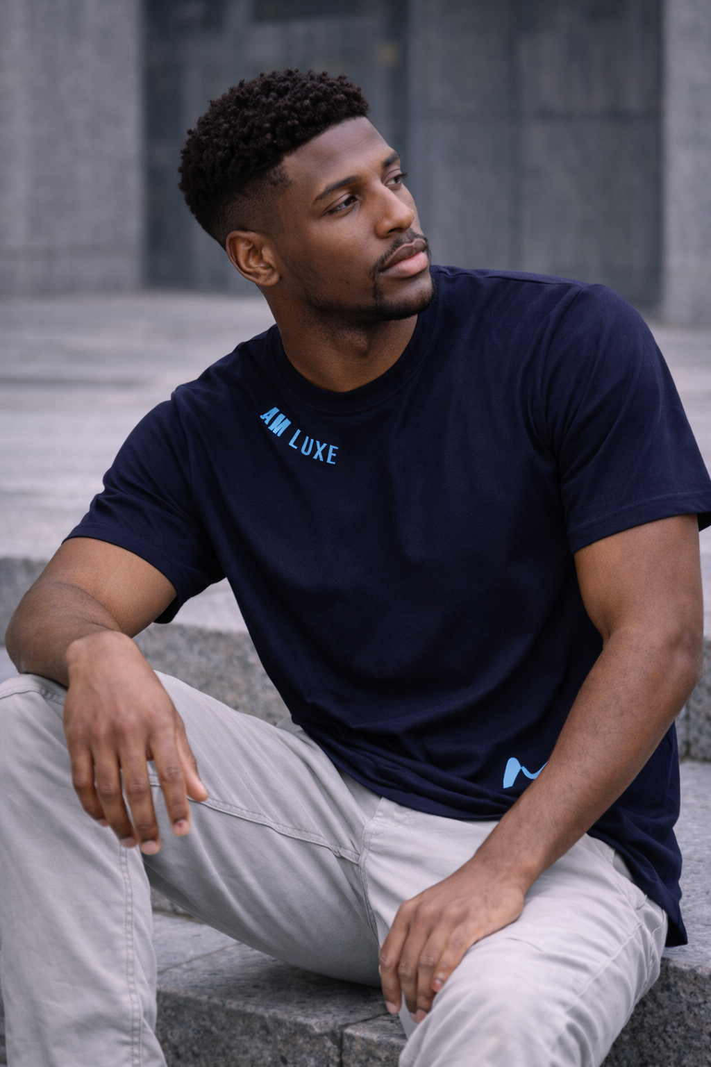 The Roar Edition Crew – Navy Lion Graphic T-Shirt (Regular Fit)